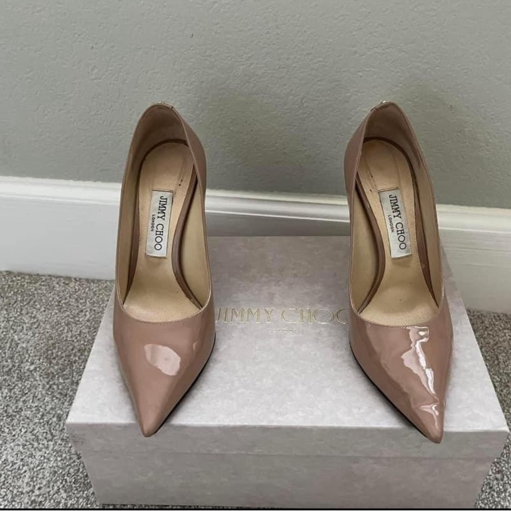 Jimmy Choo Love 100 Ballet Pink Heels-Nude Heels